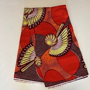 Multicolor Floral Print Red Colorful Cotton Fabric - 1 Yard